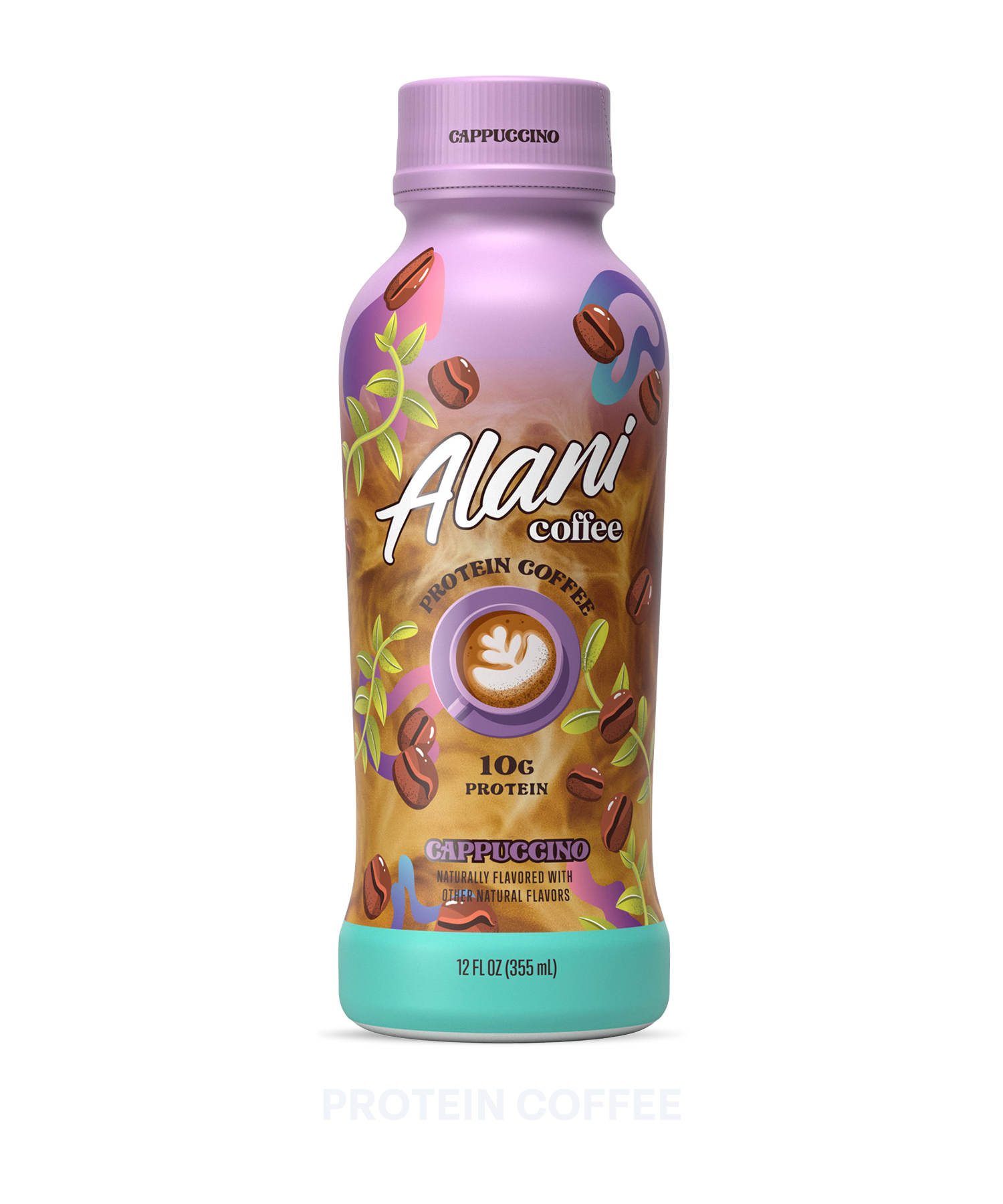 A front view of alani coffee in flavor cappuccino. 